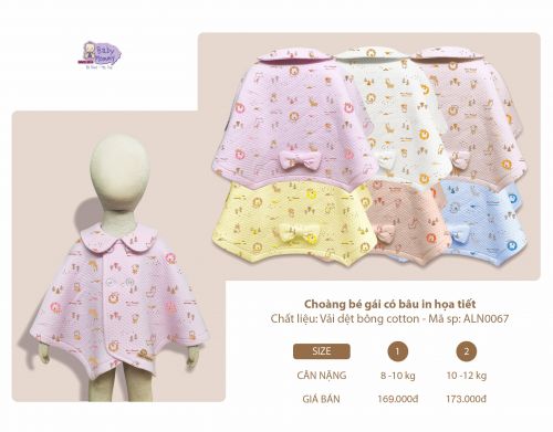 ALN0067 - Áo choàng cánh dơi cổ bâu in họa tiết BabyMommy