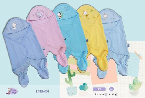 BONN001 - Bộ nhái ngủ vải dệt bông BabyMommy