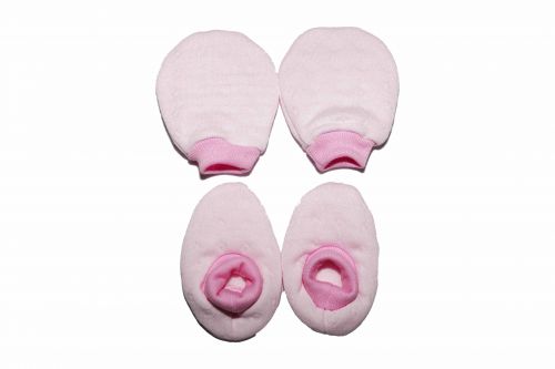 BOTC005 - Bộ bao tay, chân bo vải dệt bông BabyMommy