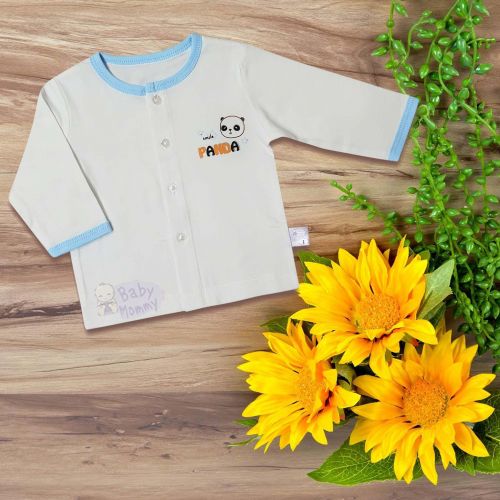 ALD0018 - Áo nút giữa trắng in tay dài BabyMommy