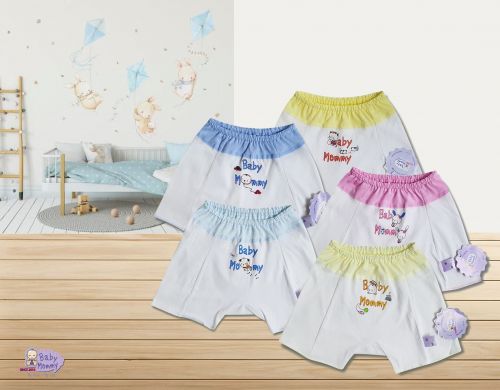 QLN0006 - Quần ngắn sơ sinh trắng in BabyMommy